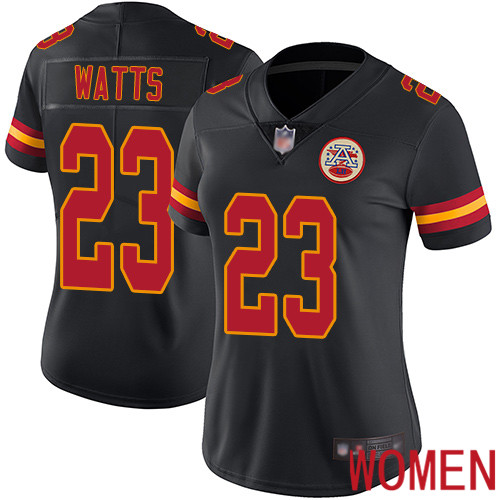 Women Kansas City Chiefs #23 Watts Armani Limited Black Rush Vapor Untouchable Football Nike NFL Jersey